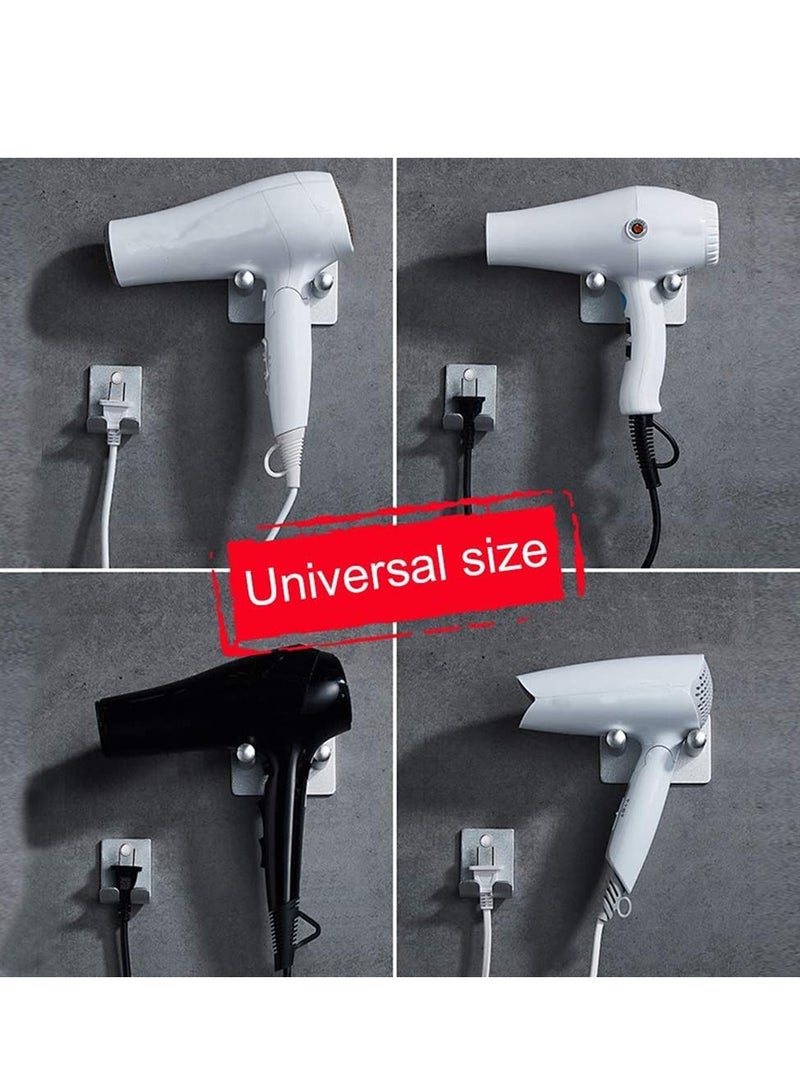Hair Dryer Holder Adhesive Blow Dryer Rack for Wall Stick on Aluminum Alloy Multi Functional Hair Dryer Rack - Image 4